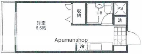 メゾン・ド・ヴェルデュール(ワンルーム/1階)の間取り写真