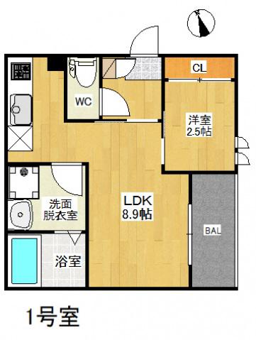 PENSIONJULY桜尾REGALESTPENSION桜尾(1LDK/2階)の間取り写真