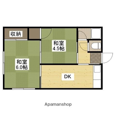 尾長東アパート(2DK/2階)の間取り写真