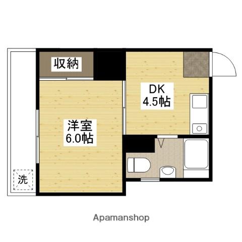 吉島ビル(1DK/5階)の間取り写真