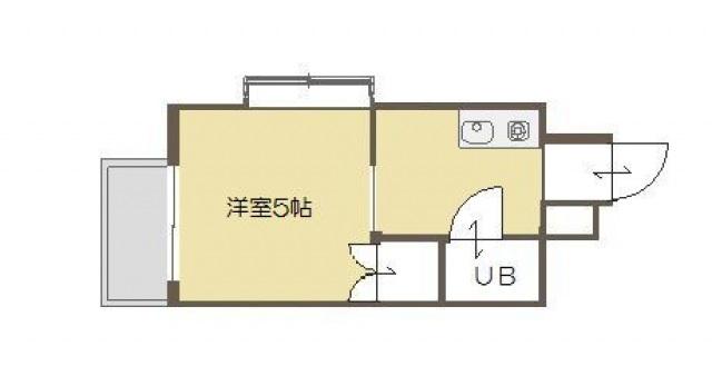 ハイネス江波(1K/6階)の間取り写真