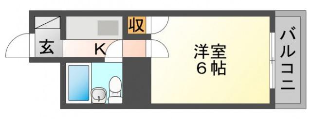 PONTE吉島(1K/3階)の間取り写真