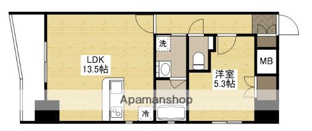 ウイング宝町ファイブ(1LDK/15階)の間取り写真