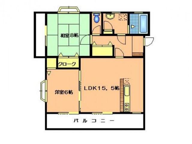 サンパークマンション益田(2LDK/1階)の間取り写真