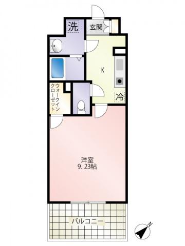  第25友建ビル(1K/3階)の間取り写真