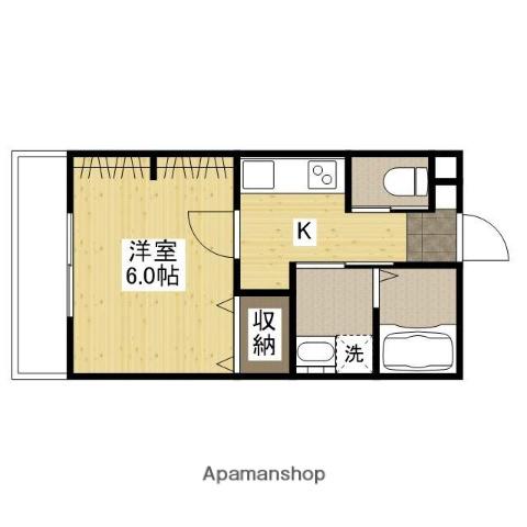 スカーレット海老園(1K/3階)の間取り写真