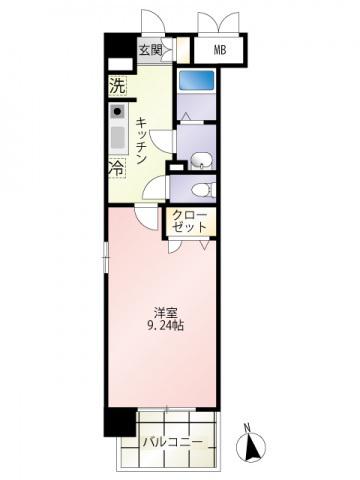 第30友建ビル(1K/8階)の間取り写真