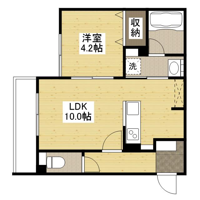 LUQRAS可部A(1LDK/3階)の間取り写真