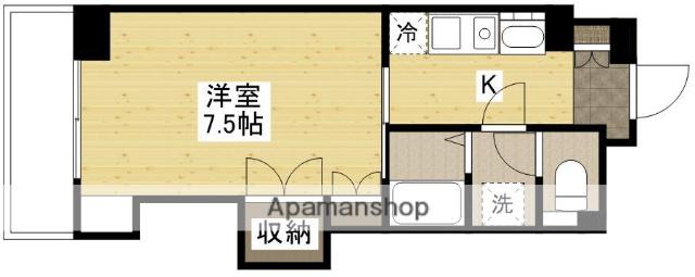 KSB 祇園(1K/2階)の間取り写真