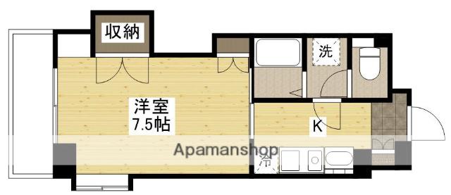 KSB 祇園(1K/4階)の間取り写真