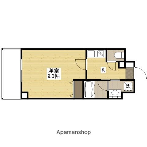 ブリリアンクラス河原町(1K/13階)の間取り写真