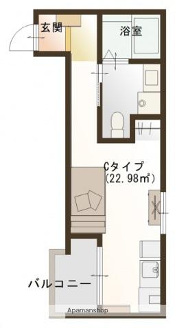 PREGO城内(ワンルーム/1階)の間取り写真
