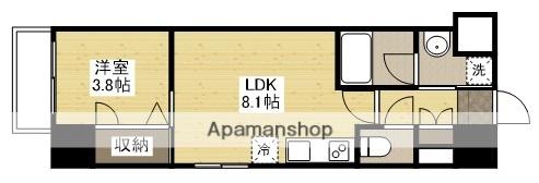 S-RESIDENCE宇品5丁目Ⅱ(1LDK/10階)の間取り写真