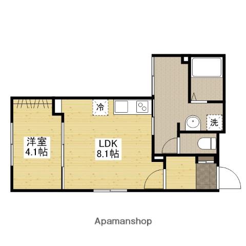 PRIVE上安(1LDK/1階)の間取り写真