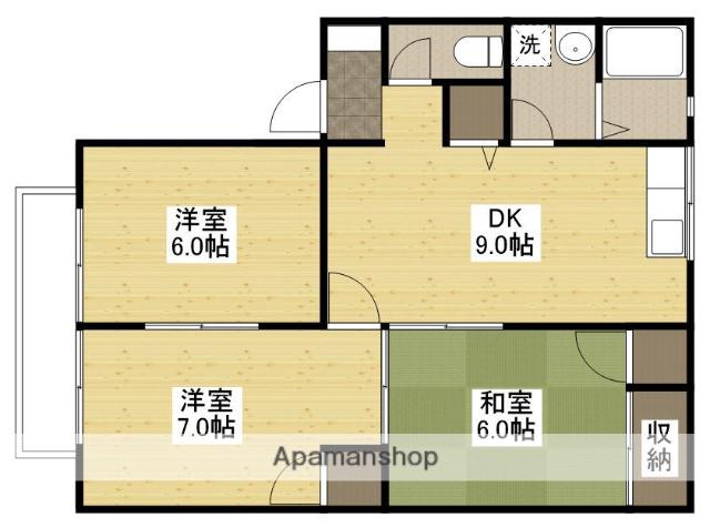 ファミール川本B棟(3DK/2階)の間取り写真