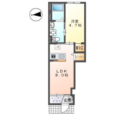 プレステージ吉島NO.3(1LDK/1階)の間取り写真