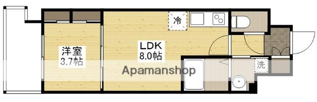 LASANTE観音本町(1LDK/8階)の間取り写真