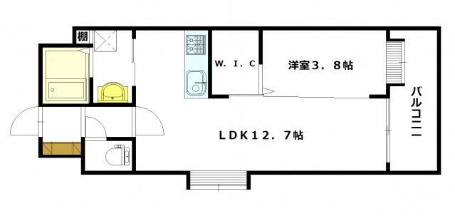 VITA西原(1LDK/3階)の間取り写真
