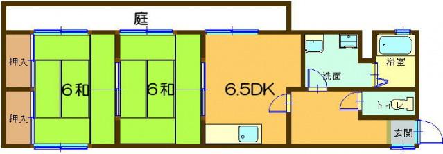 サンライフ相・藤井C棟(2DK/1階)の間取り写真