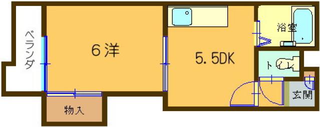 ジャルダンヒヤマ(1DK/2階)の間取り写真