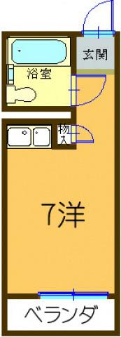 セルシオⅠ(ワンルーム/3階)の間取り写真
