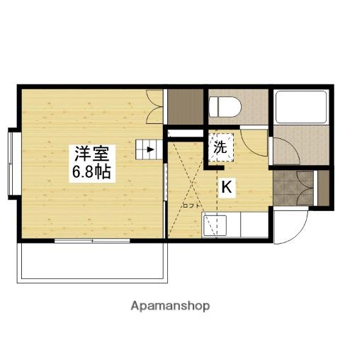 ウエスト長束(1K/2階)の間取り写真