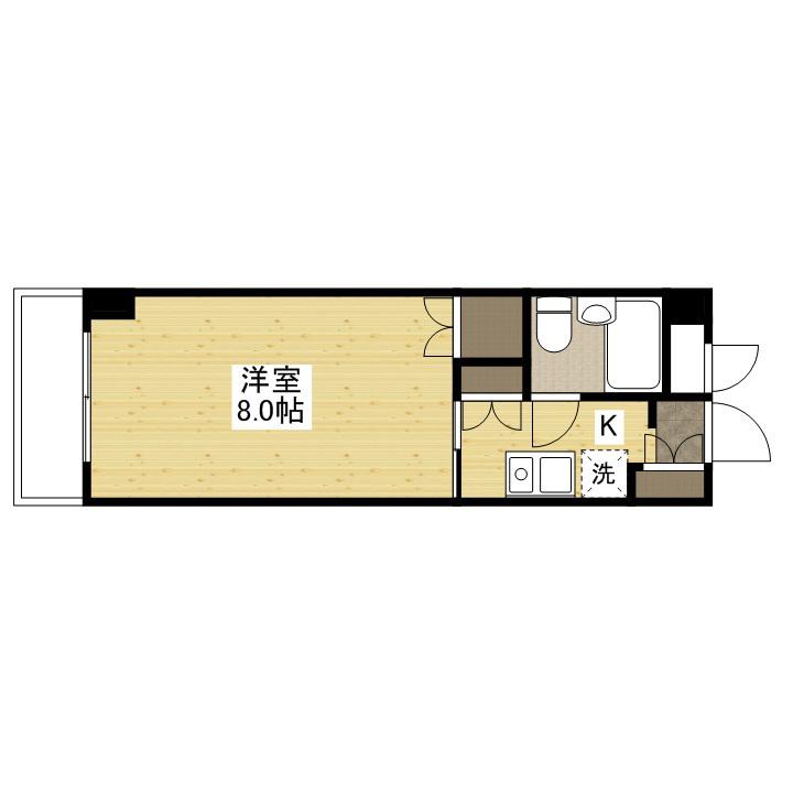 井口クインズコート(1K/2階)の間取り写真