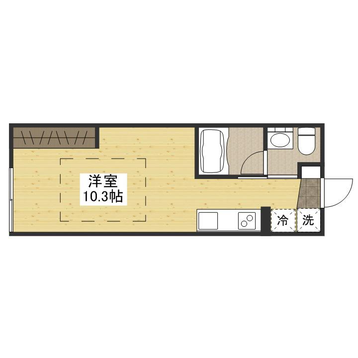 エストレビータ草津Ⅱ(ワンルーム/1階)の間取り写真