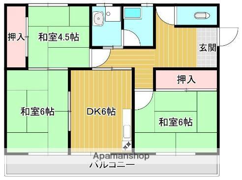 安井マンション B(3DK/2階)の間取り写真