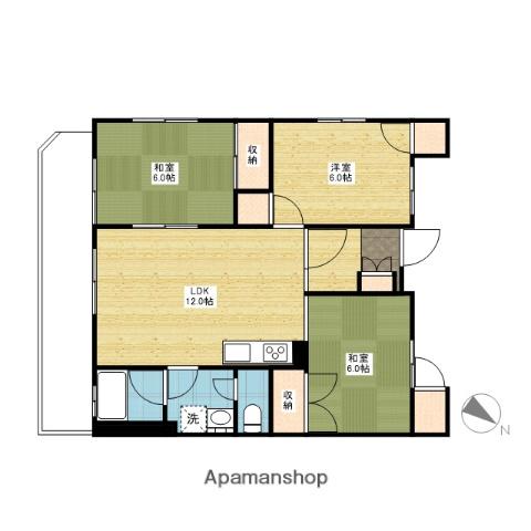 川口マンションⅡ(3LDK/3階)の間取り写真