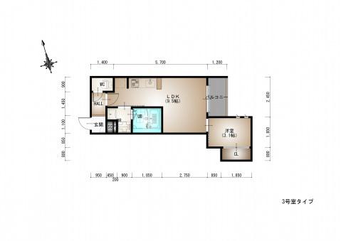 REGALEST 江波東(1LDK/1階)の間取り写真
