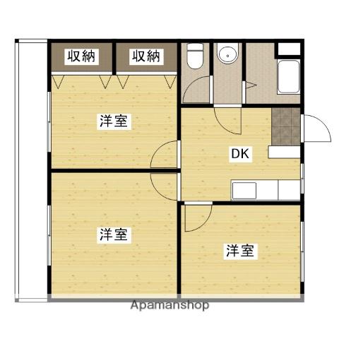 フォレストサイド戸坂(3DK/3階)の間取り写真