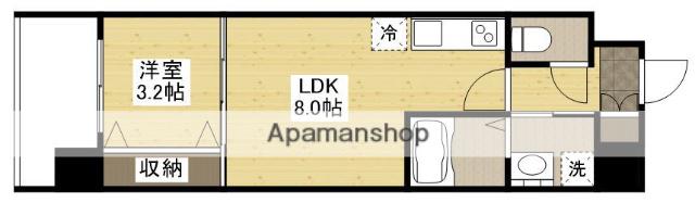 エイトバレー50(1LDK/12階)の間取り写真