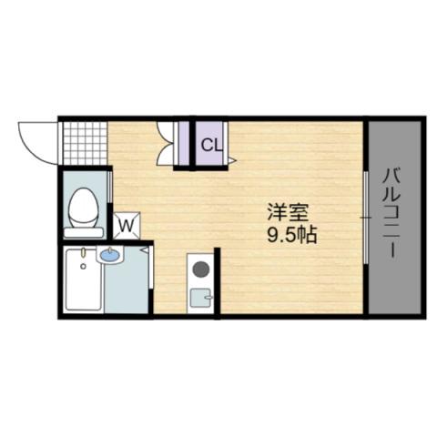 サンフィールド(ワンルーム/1階)の間取り写真