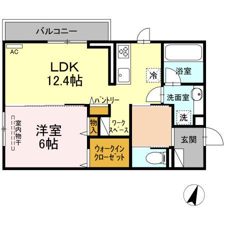 グリシーヌ串戸(1LDK/2階)の間取り写真