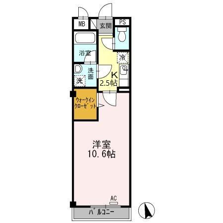 プチコート(1K/3階)の間取り写真