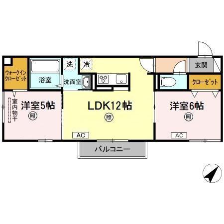 リオッサ(2LDK/2階)の間取り写真