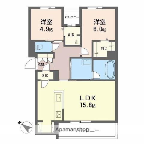 プランドール(2LDK/3階)の間取り写真
