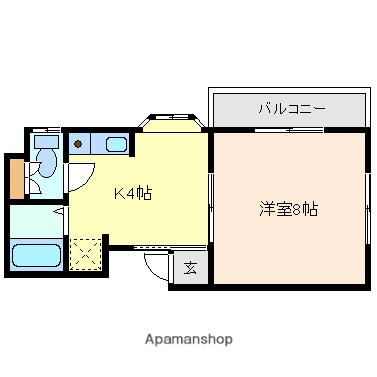 パステルクボ6(1K/1階)の間取り写真