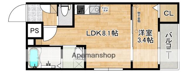 MOVE宇品御幸NEO(1LDK/1階)の間取り写真