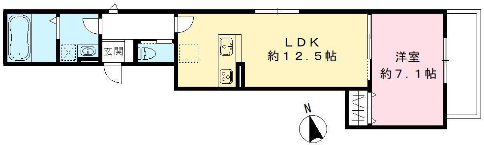 ARIETTA(1LDK/2階)の間取り写真