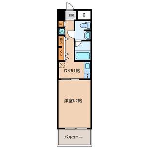 新白島東亜ビル(1DK/9階)の間取り写真