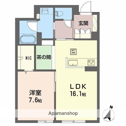 BALLOONFLOWER サウス(1LDK/1階)の間取り写真