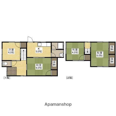 可部線 古市橋駅 徒歩9分 2階建 築46年(4K)の間取り写真