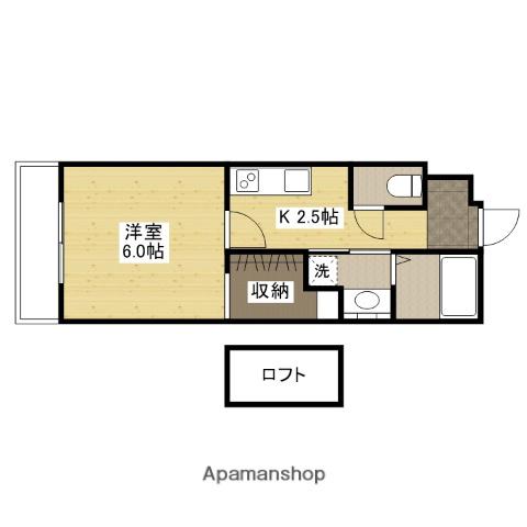 RA ISM GION(1K/1階)の間取り写真