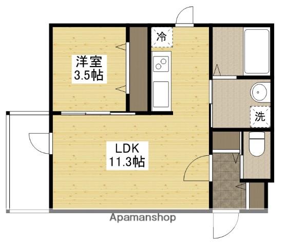 PLUME翠町(1LDK/1階)の間取り写真
