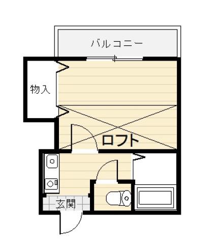 クレスト住吉B棟(1K/1階)の間取り写真