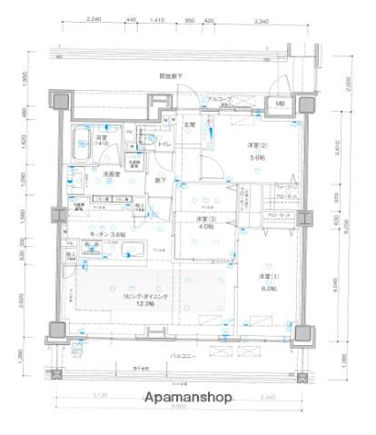 ラルステージ段原 THE MID(3LDK/8階)の間取り写真