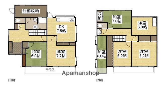 アストラムライン 安東駅 徒歩10分 2階建 築57年(ワンルーム)の間取り写真