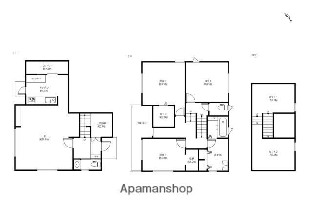 可部線 安芸長束駅 徒歩10分 2階建 築11年(3LDK)の間取り写真